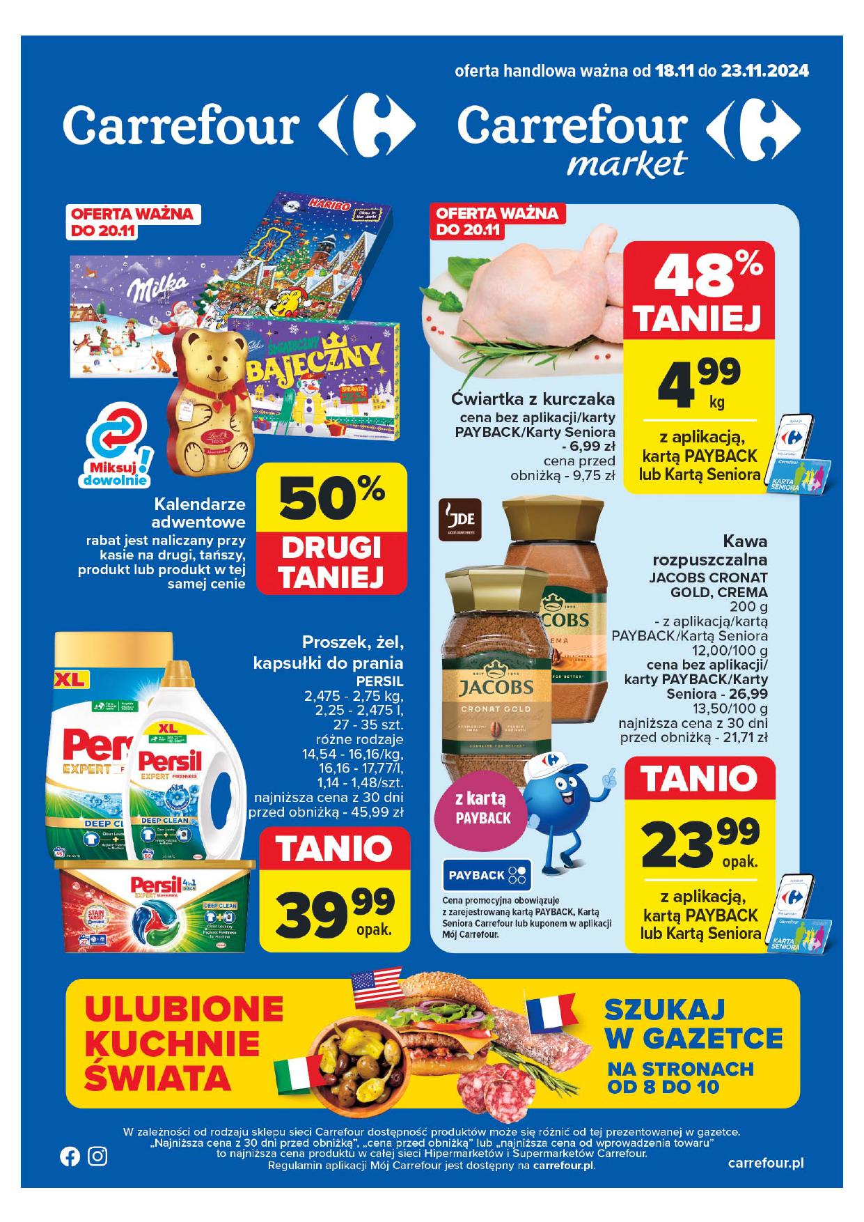 Carrefour, gazetka do 23.11.2024 - Ćwiartka z kurczaka 48% taniej 