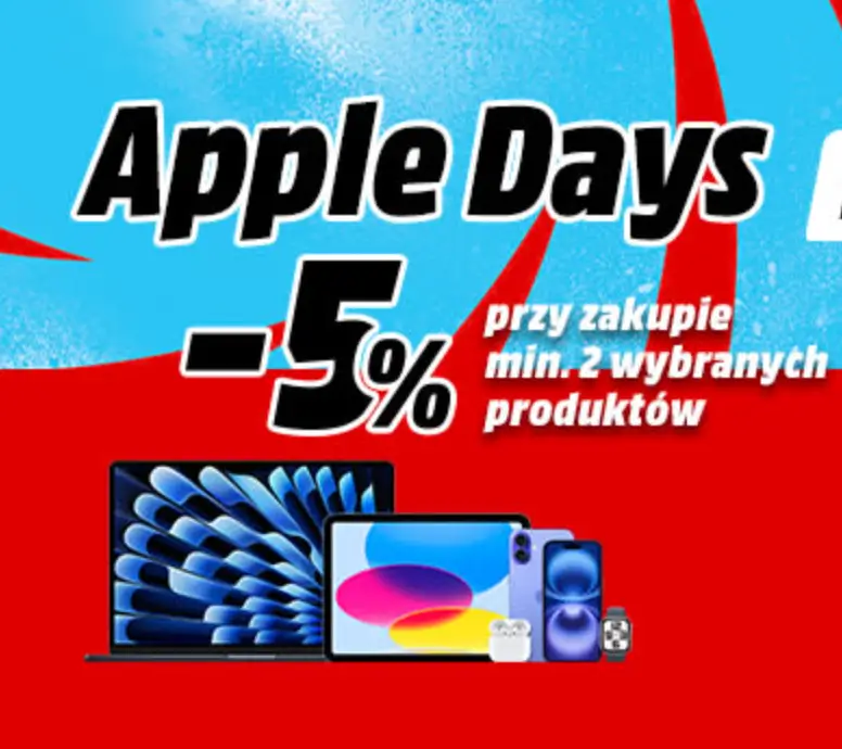 Apple Days i rabat -5% na produkty Apple przy zakupie 2 w Media Markt