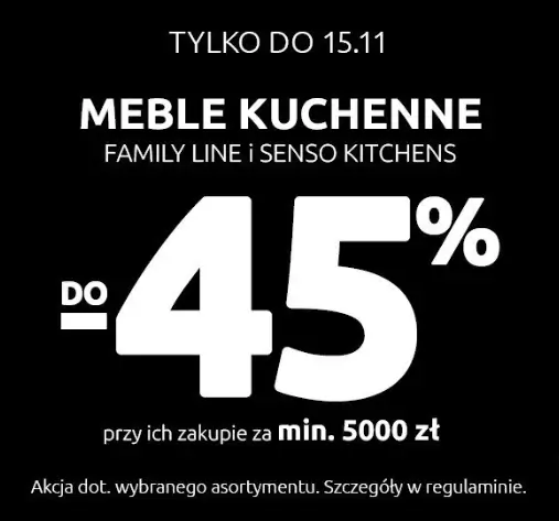 Nawet -45% na meble kuchenne przy ich zakupie za min. 5000 zł w Black Red White