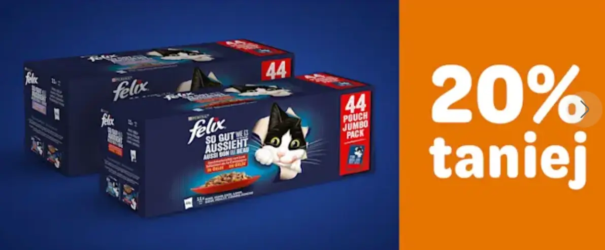 Karmy Felix 20% taniej w Zooplus