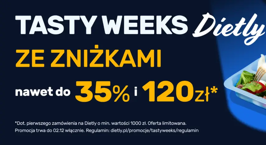 Kod rabatowy Dietly - zniżki do 35% i 120 zł - sprawdź teraz