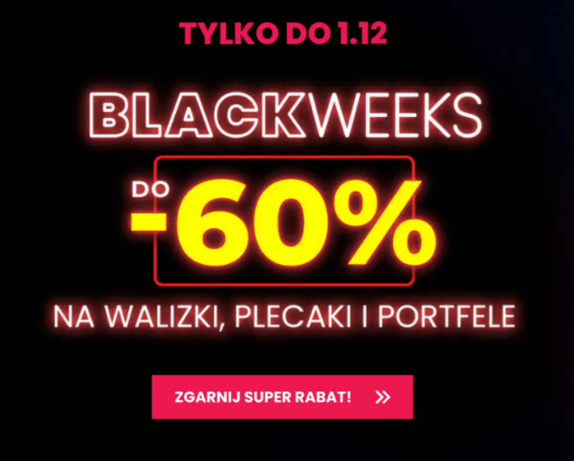 Nawet -60% na wybrane produkty na Black Weeks w Moja Walizka