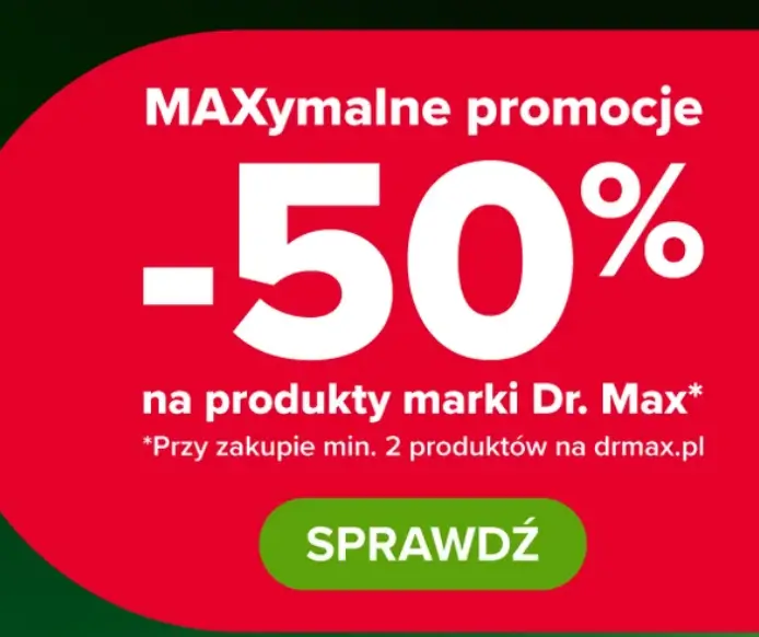 Rabat -50% na produkty Dr. Max przy zakupie min. 2 na drmax.pl