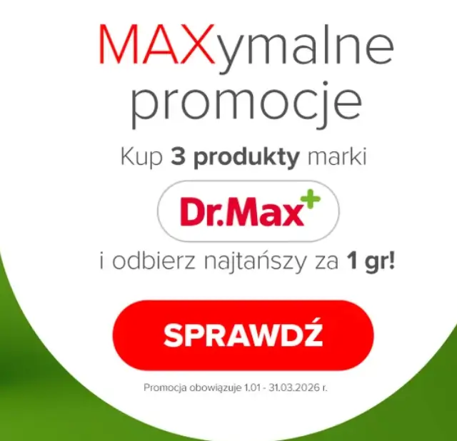 Kup 3 produkty marki Dr.Max a najtańszy otrzymasz za 1 grosz.