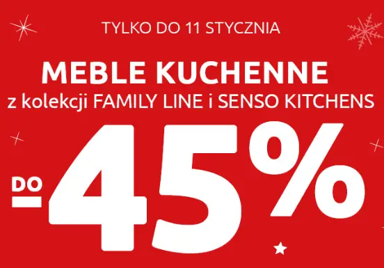 Meble kuchenne Family Line i Senso Kitchens do -45% przy zakupie za min. 5000 zł w Black Red White