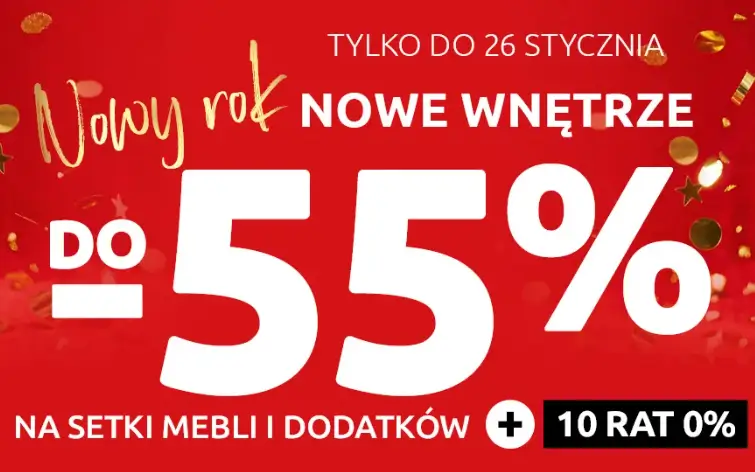 Nowe wnętrze na nowy rok z rabatami do -55% w Black Red White
