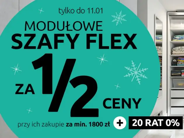 Szafy modułowe Flex za 50% ceny przy zakupie za 1800 zł w Black Red White