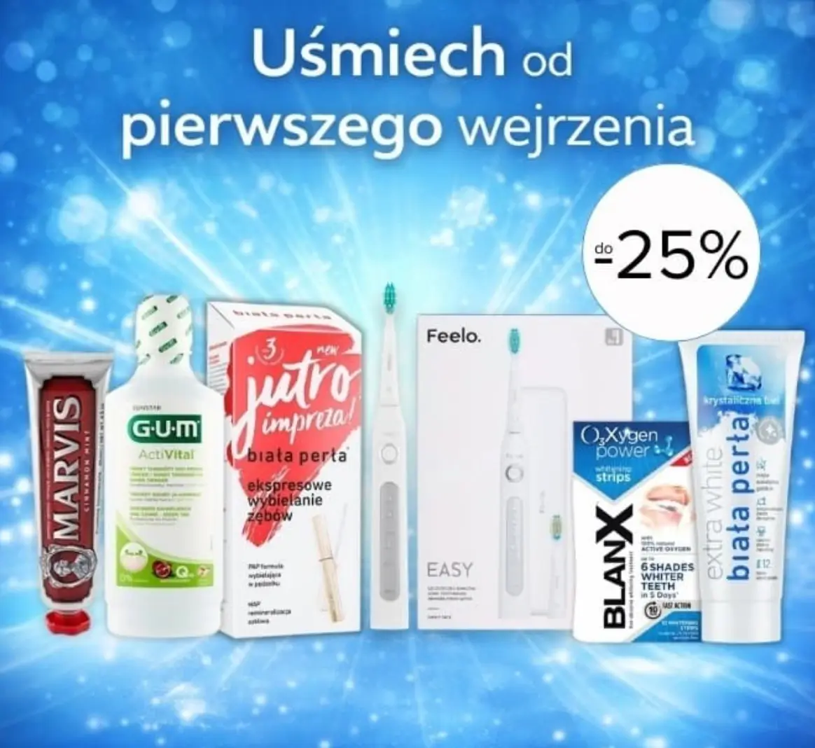 Produkty do wybielania zębów 25% taniej w Puder i Krem
