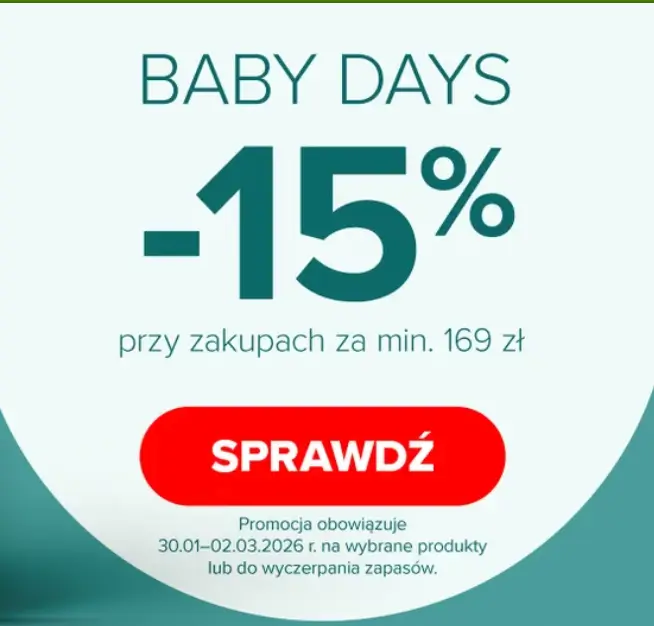 Rabat -15% na produkty dla dzieci przy zakupach za min. 169 zł w drmax.pl