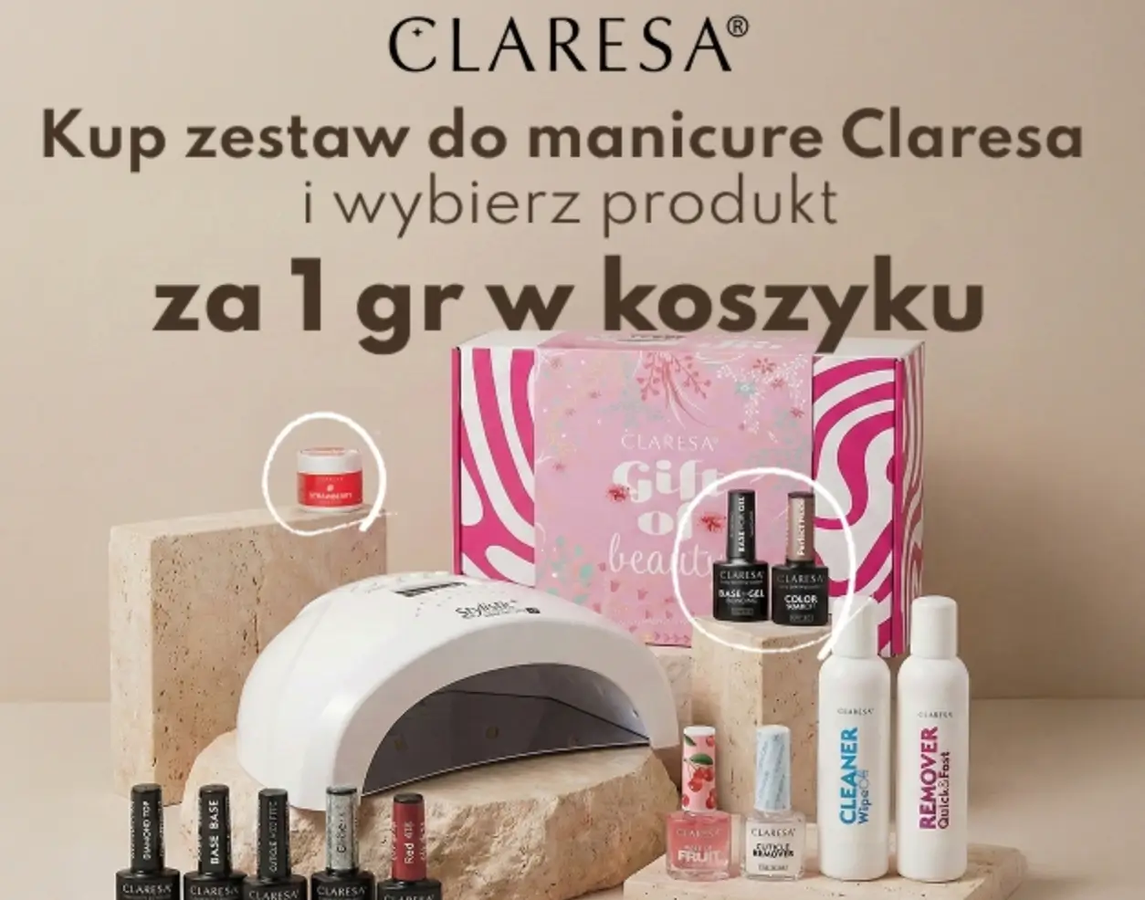 Cocolita | Kup zestaw do manicure Claresa i wybierz produkt za 1 gr w koszyku