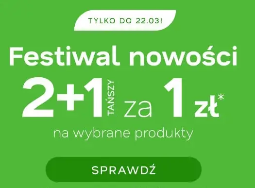 Festiwal nowości z promocją 2 plus 1 za 1 zł w Drogerii Natura