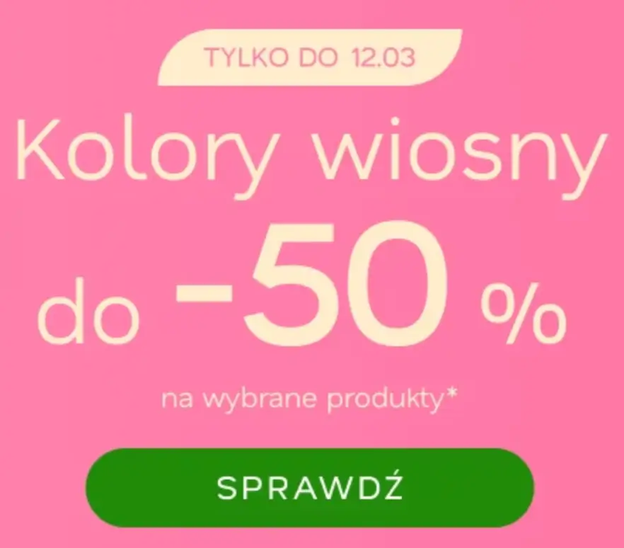 Kolory Wiosny do -50% w promocji w sklepie Drogeria Natura