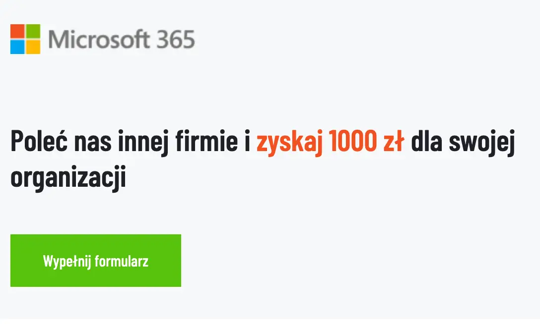 Odbierz przelew 1000zł dla swojej firmy za polecenie licencji Microsoft