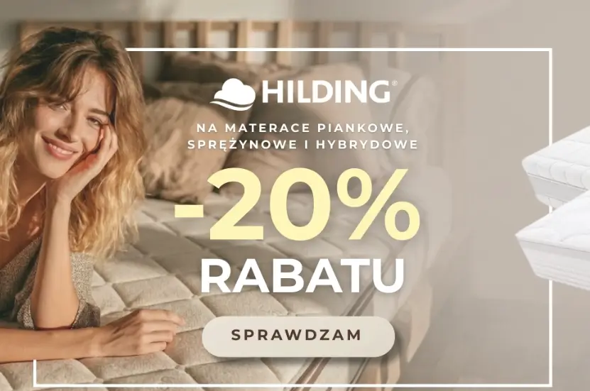 Zniżka -20% na materace marki Hilding w Senpo