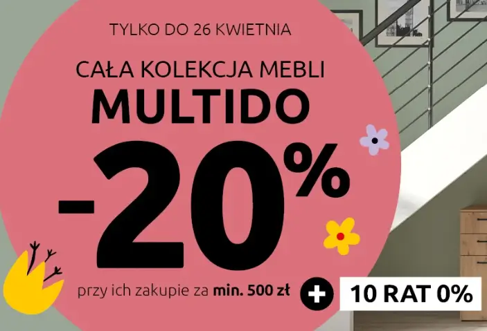 Cała kolekcja mebli Multido z rabatem 20% przy zakupie za min. 500 zł w Black Red White