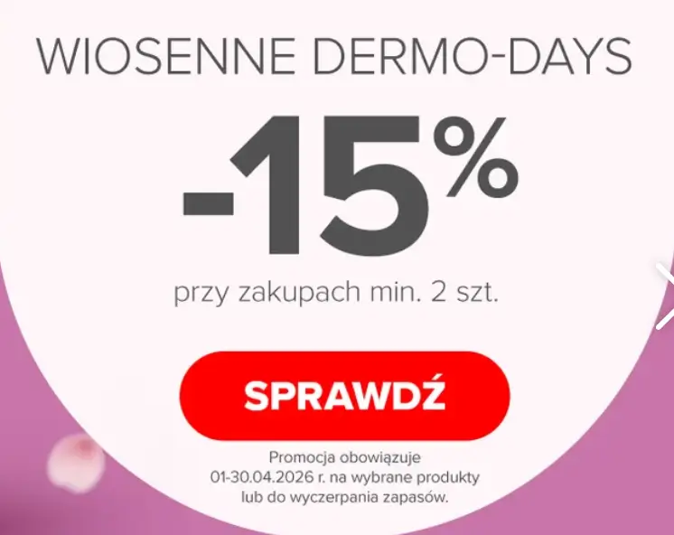 Dermokosmetyki 15% taniej przy zakupie dwóch sztuk w drmax.pl