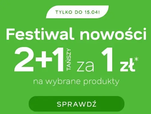 Festiwal nowości z promocją 2 plus 1 za 1 zł w Drogerii Natura