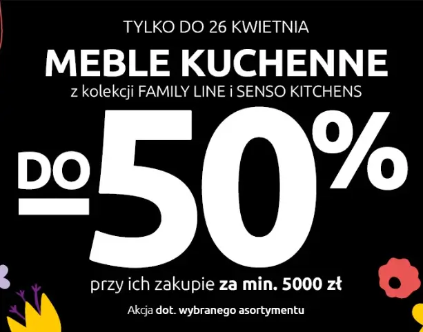 Meble kuchenne Family Line i Senso Kitchens z rabatem do -50% przy zakupie za min. 5000 zł w Black Red White