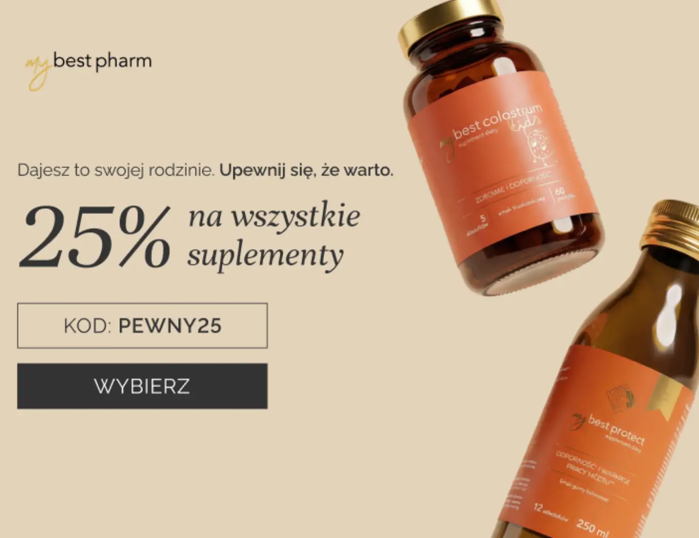 MyBestPharm: 25% rabatu na wszystkie suplementy z kodem