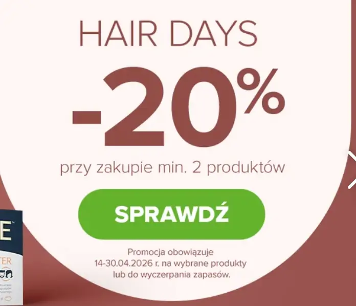 Produkty do włosów 20% taniej przy zakupie dwóch w drmax.pl