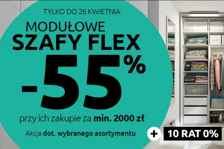 Szafy modułowe Flex -55% przy ich zakupie za min. 2000 zł w Black Red White