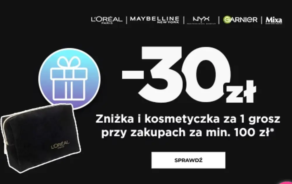 30 zł rabatu za każde wydane 100 zł + kosmetyczka gratis na wybrane produkty w Cocolita