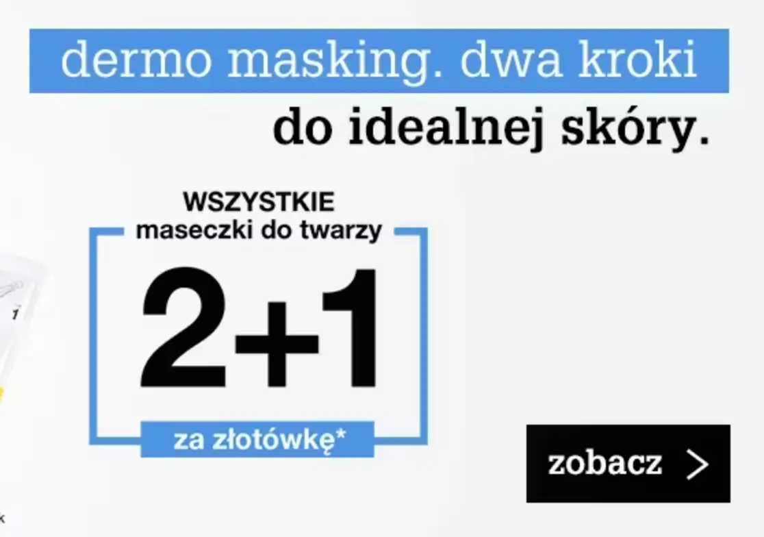 Maseczki w promocji 2+1 w Tołpa