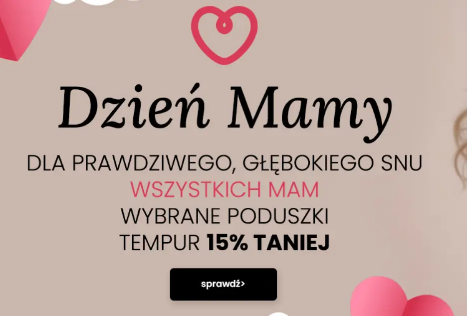 Poduszki Tempur 15% taniej w Pan Materac