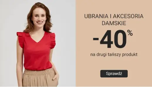 Rabat -40% na drugi tańszy produkt przy zakupie ubrań i akcesoriów damskich w Smyku