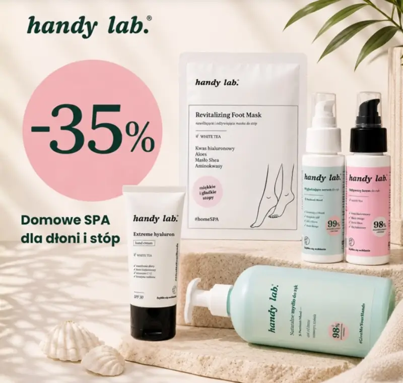 -35% na wszystkie produkty marki  Handy Lab w Puder i Krem