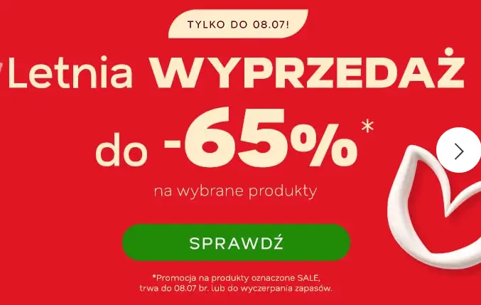 Letnia wyprzedaż że zniżkami do -65% w sklepie Drogeria Natura