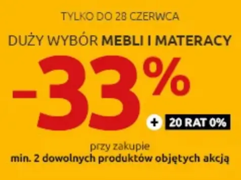 Meble i materace z rabatem -33% przy zakupie min. 2 w Black Red White