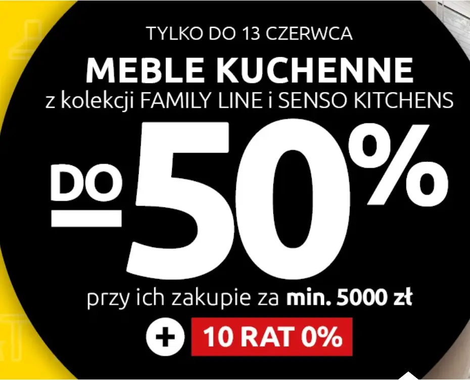Meble kuchenne do -50% przy zakupie za min 5000 zł w Black Red White