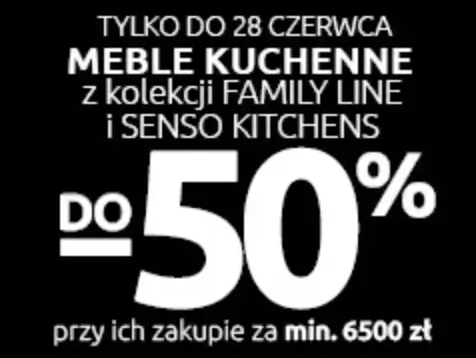 Meble kuchenne Family Line i Senso Kitchens do -50% przy zakupie za min. 6500 zł w Black Red White