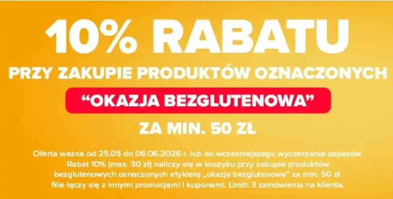Oszczędź 10% na produktach bezglutenowych wybranych marek w Carrefour