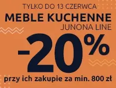 Rabat -20% na meble kuchenne Junona Line przy zakupie za min. 800 zł w Black Red White