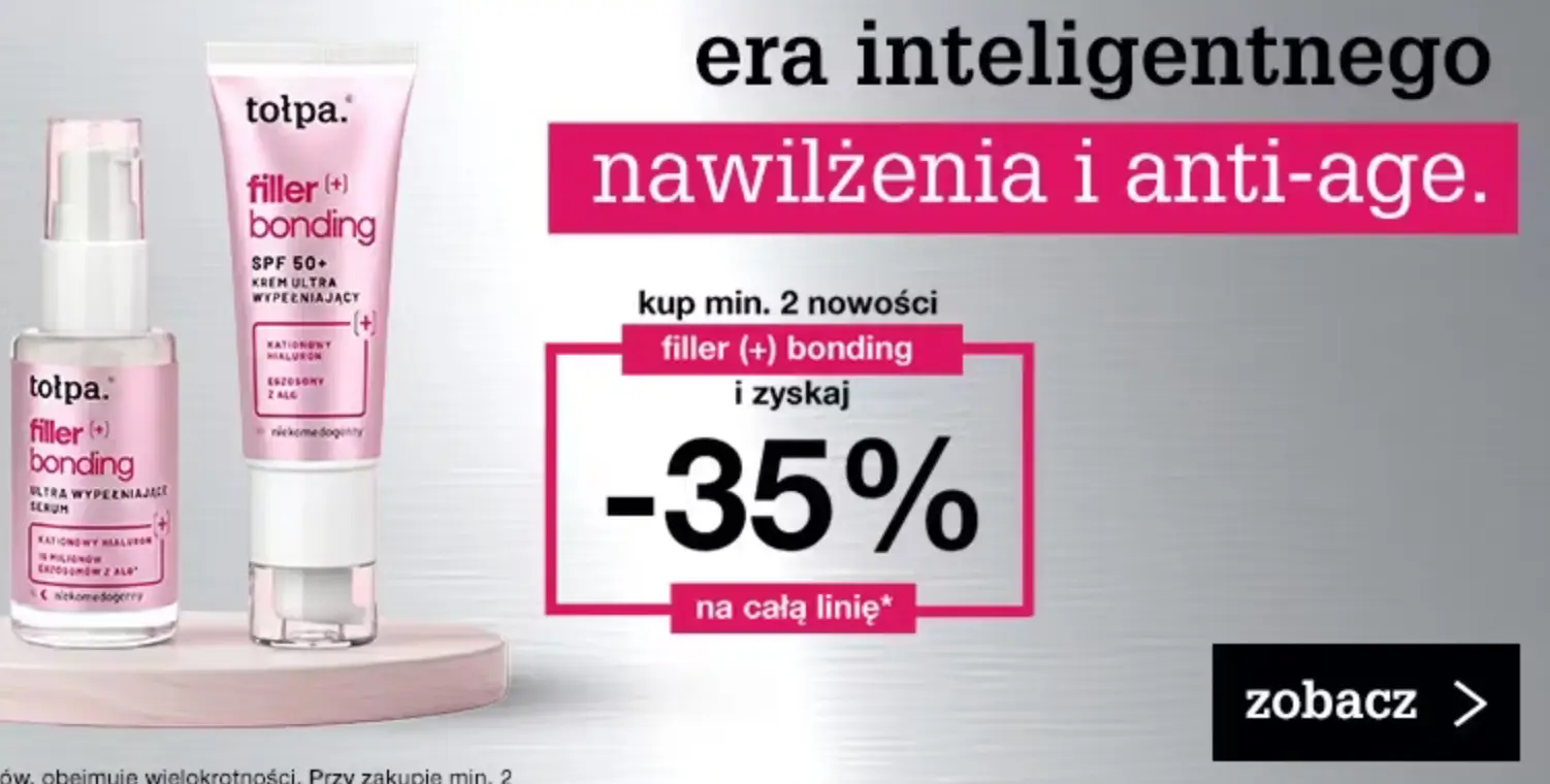 Rabat -20% przy zakupie 2 produktów z linii filler (+) bonding w Tołpa
