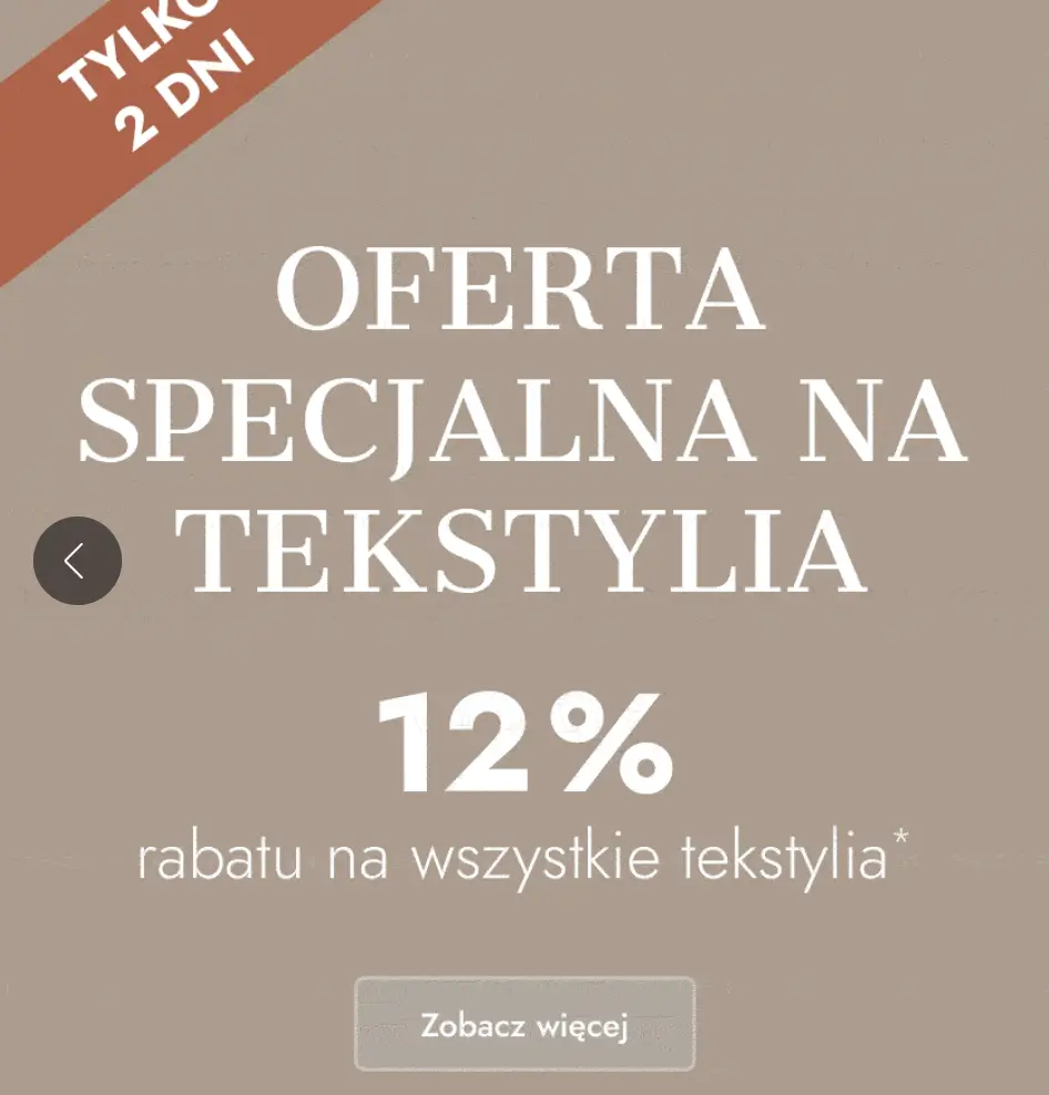Tekstylia 12% taniej w Loberon