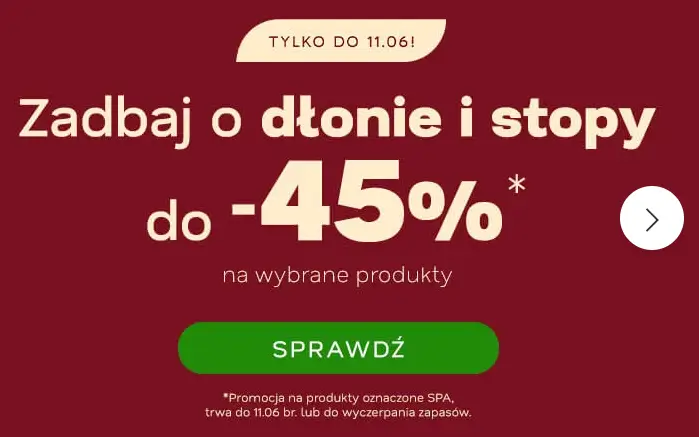 Zadbaj o dłonie i stopy ze zniżkami do -45% w sklepie Drogeria Natura