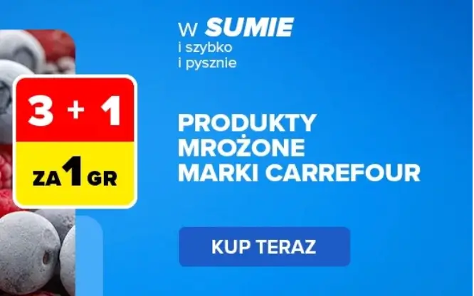 Mrożonki w promocji 3+1 w Carrefiur