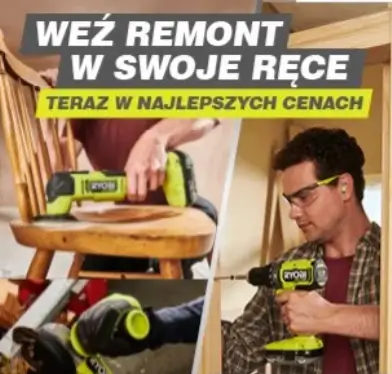 Weź remont w swoje ręce ze zniżkami do -45% na wybrane produkty w Ryobi