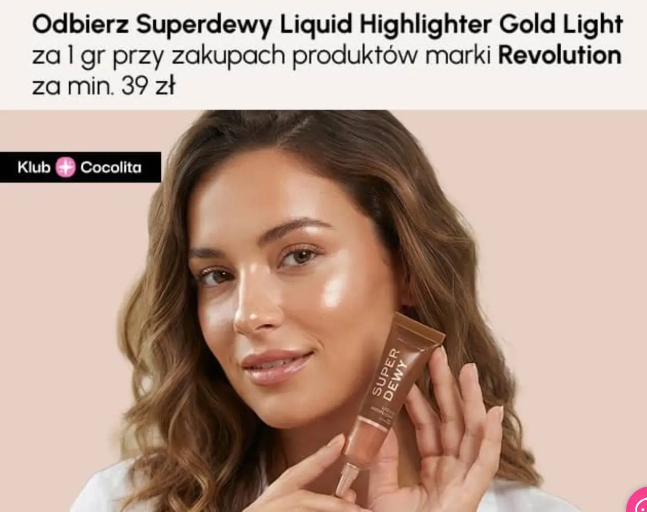 Cocolita: Superdewy Liquid Highlighter za 1 gr przy zakupach produktów marki Revolution za min. 39 zł