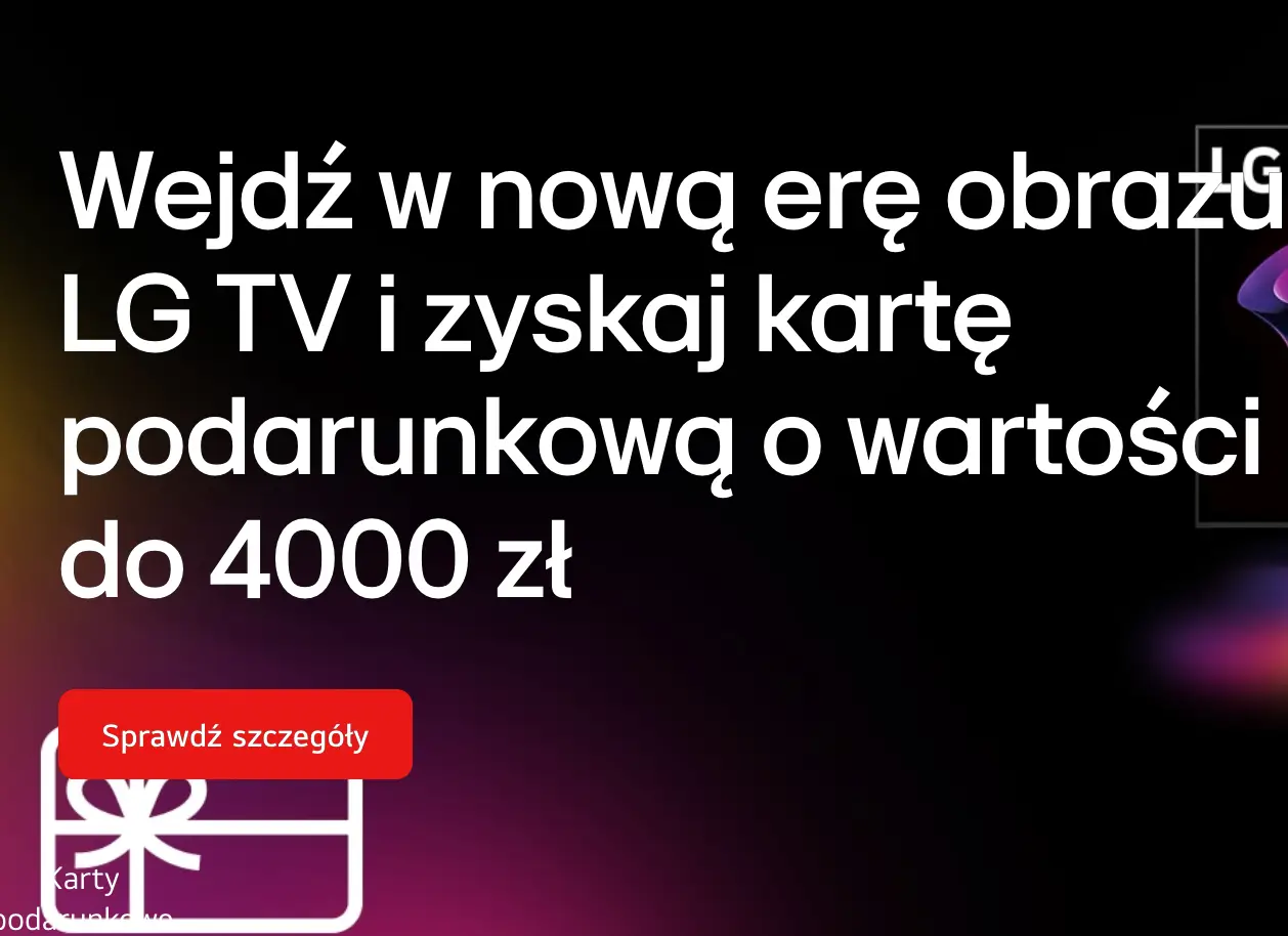 LG TV AI 2026 z kartą podarunkową do 4000 zł
