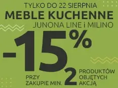 Meble kuchenne Junona Line i Milano z rabatem -15% przy zakupie 2 produktów w Black Red Whitev