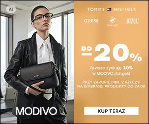 Modivo -20%  przy zakupie min. 2 wybranych rzeczy od 389 zł