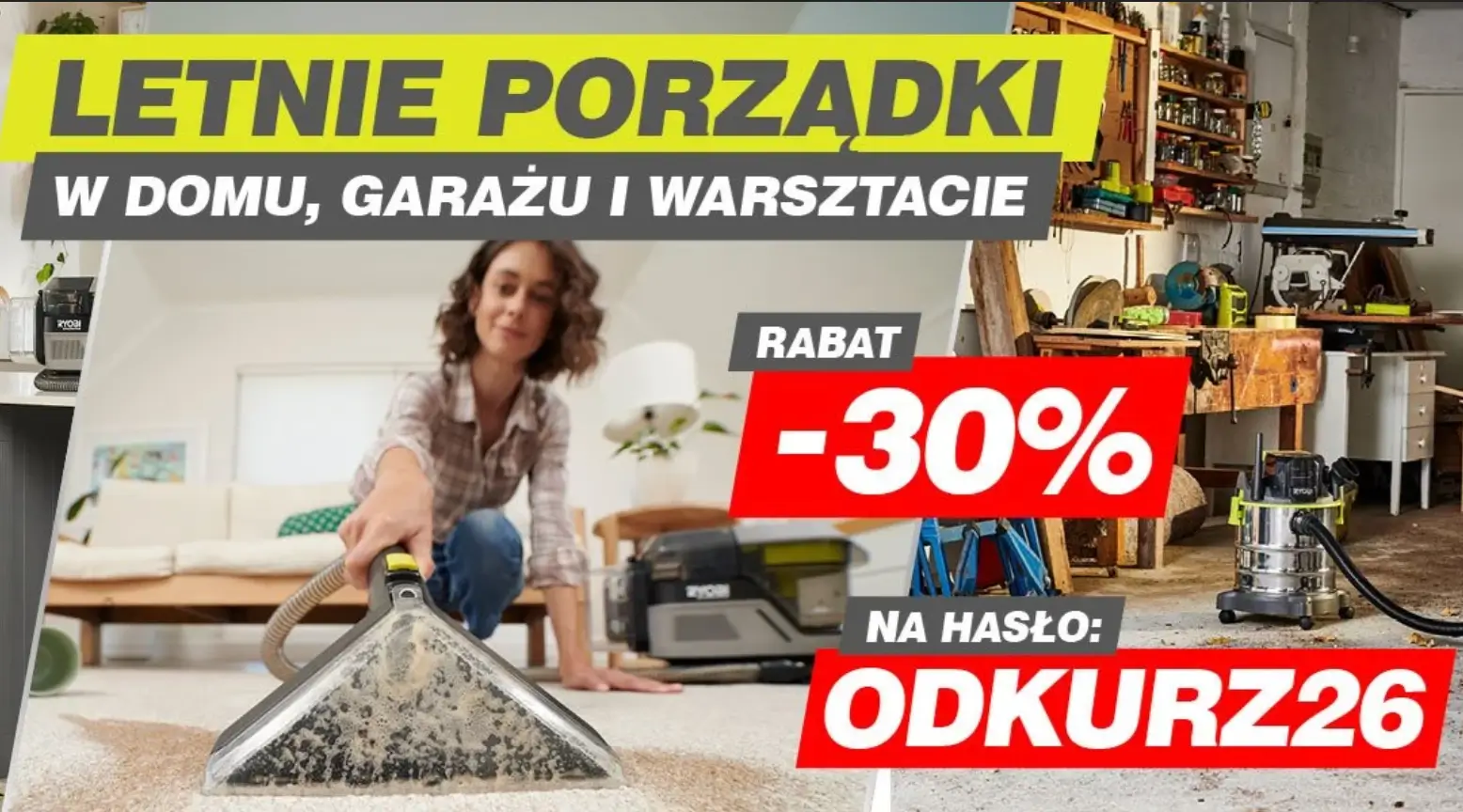 Ryobi: kod rabatowy -30% na wybrane odkurzacze