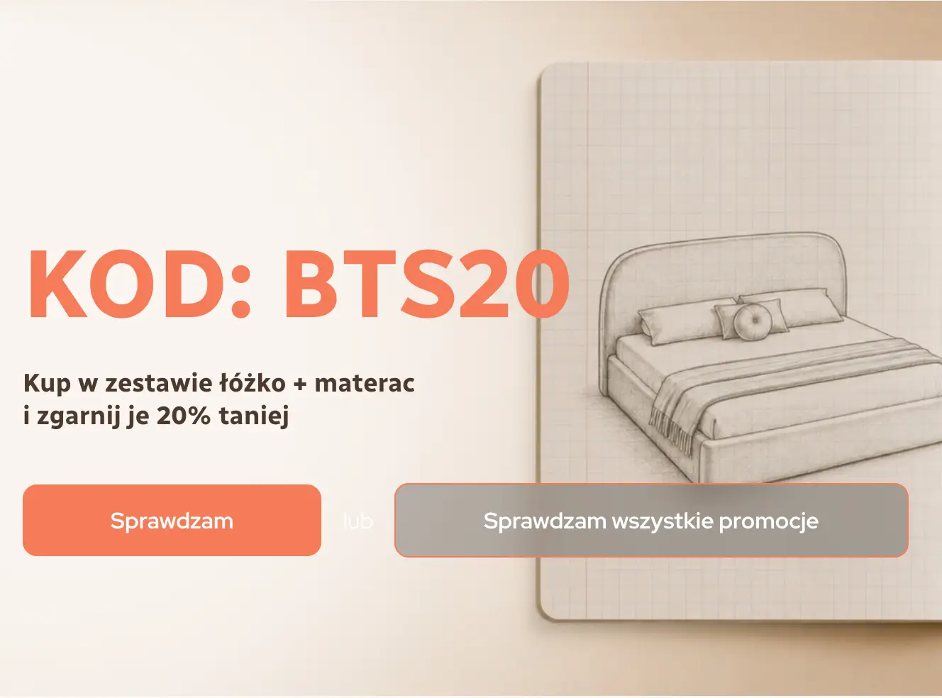 Senpo kod BTS20 - 20% na łóżko i materac