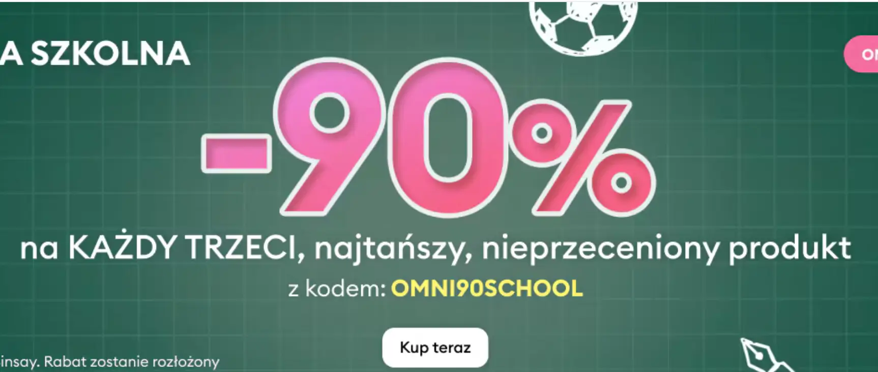 Sinsay - wyprawka szkolna -90% na trzeci produkt