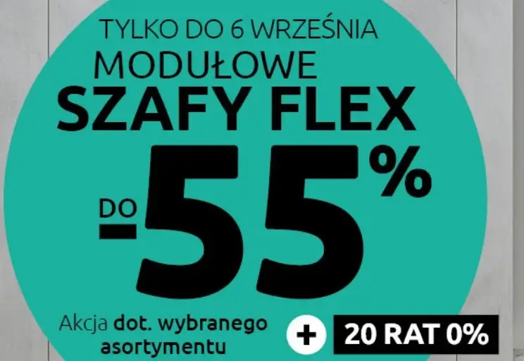 Szafy modułowe Flex z rabatem -55% w Black Red White
