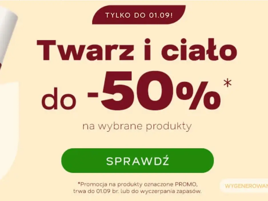 Twarz i ciało do -50% w Drogerii Natura - sprawdź ofertę